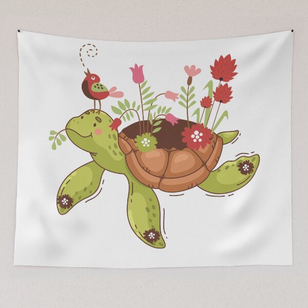 Item preview, Tortoise with flowers designed and sold by olafekry.