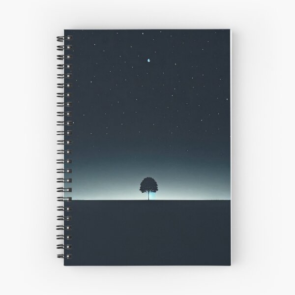 Aperçu de l'œuvre Nuit sereine avec arbre solitaire créée et vendue par SunkenCost.