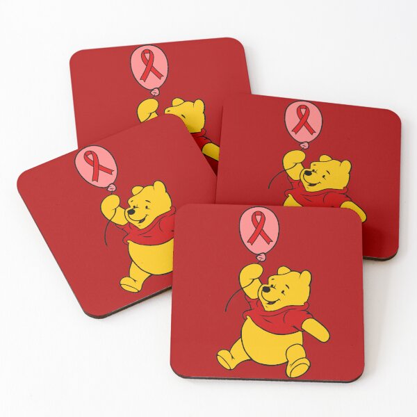Item preview, Yellow Bear Hanging onto an Awareness Ribbon Balloon (Red) designed and sold by CaitlynConnor.