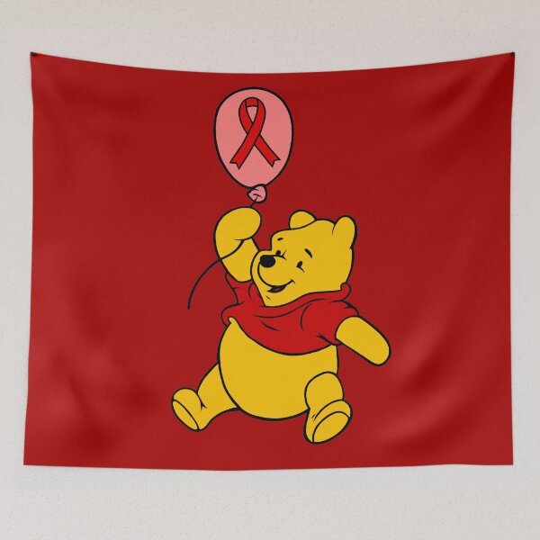 Item preview, Yellow Bear Hanging onto an Awareness Ribbon Balloon (Red) designed and sold by CaitlynConnor.