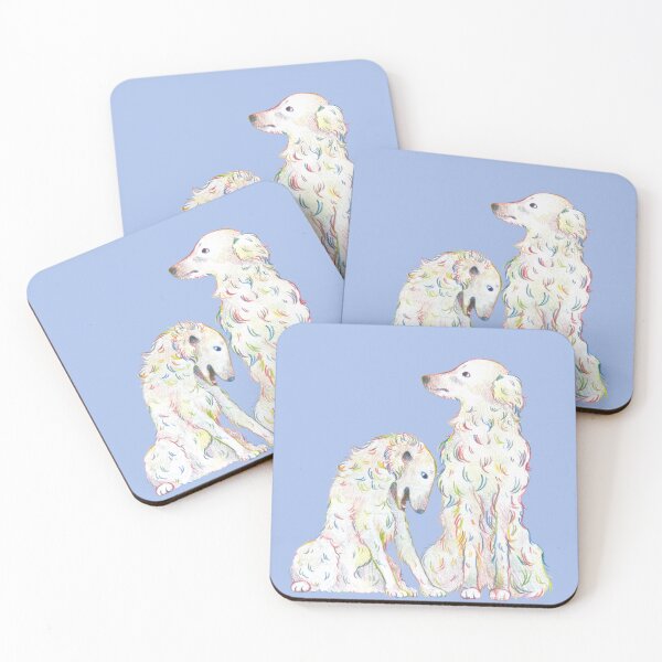 Item preview, Rainbow Borzois - Blue Background designed and sold by VaguelyOriginal.