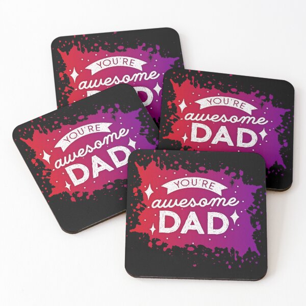 Item preview, Awesome Dad quote in red splash designed and sold by WuweiDG.