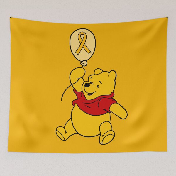 Item preview, Yellow Bear Hanging onto an Awareness Ribbon Balloon (Yellow) designed and sold by CaitlynConnor.
