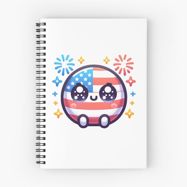 Item preview, Kawaii American Flag With Fireworks designed and sold by StephanieBrock.