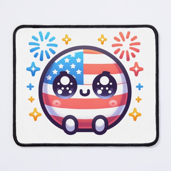 Item preview, Kawaii American Flag With Fireworks designed and sold by BassHeadMomma.