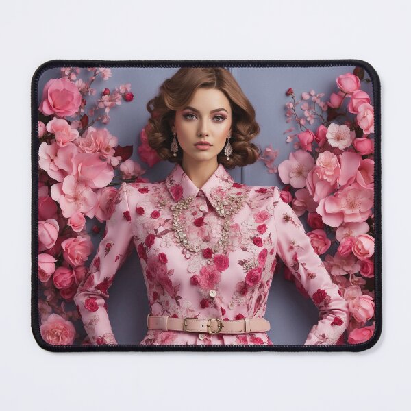 Item preview, feminine pink dress with flower print spring style designed and sold by Carlos Gudino.