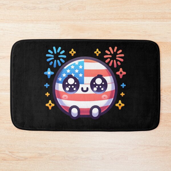 Item preview, Kawaii American Flag With Fireworks designed and sold by BassHeadMomma.