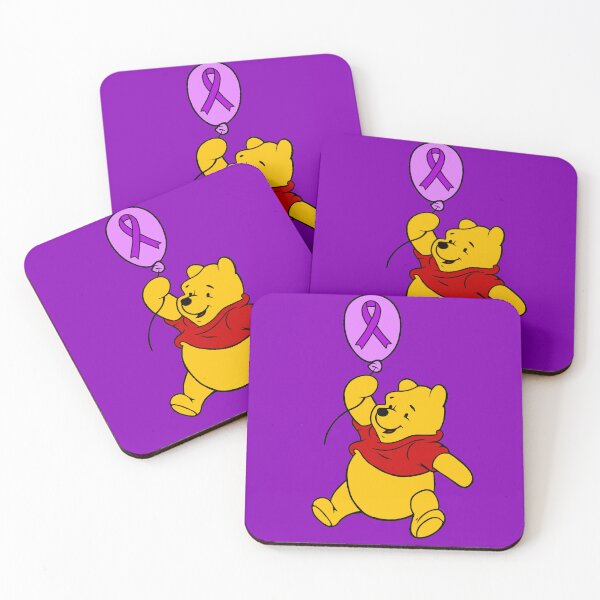 Item preview, Yellow Bear Hanging onto an Awareness Ribbon Balloon (Purple) designed and sold by CaitlynConnor.