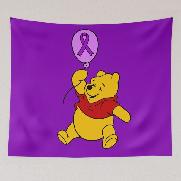 Item preview, Yellow Bear Hanging onto an Awareness Ribbon Balloon (Purple) designed and sold by CaitlynConnor.