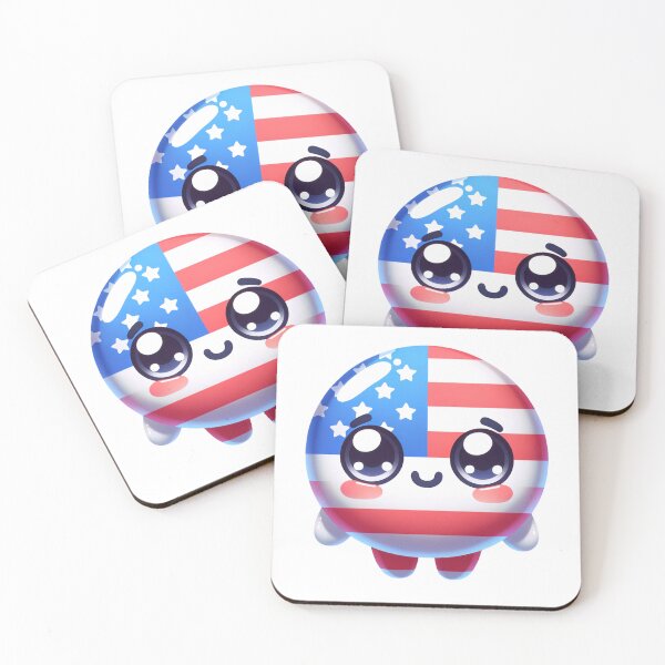 Item preview, Kawaii American Flag designed and sold by BassHeadMomma.
