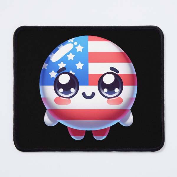 Item preview, Kawaii American Flag Smiley Face designed and sold by BassHeadMomma.
