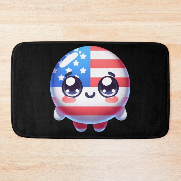 Item preview, Kawaii American Flag Smiley Face designed and sold by BassHeadMomma.