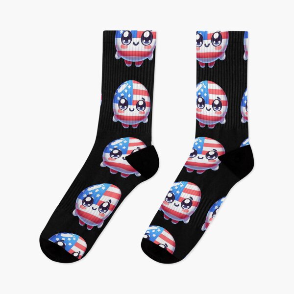 Item preview, Kawaii American Flag Smiley Face designed and sold by BassHeadMomma.