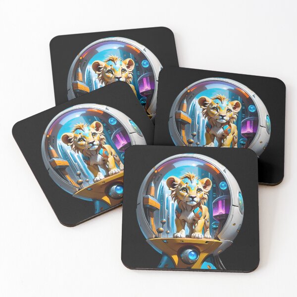 Item preview, Baby Lion In A Futuristic Cyber City designed and sold by TheArtOfPat.
