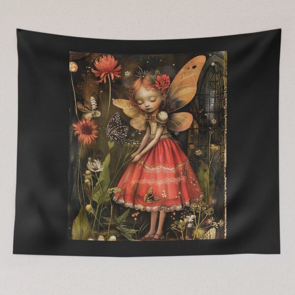 Item preview, Botanical woodland, Fairy Cottage-core Floral Throw Blanket  designed and sold by LLdreams.