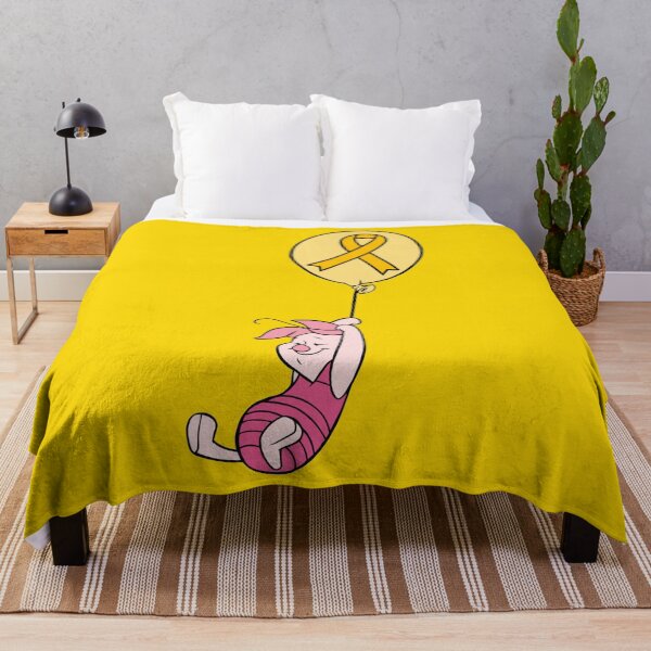 Item preview, Little Pig Hanging From an Awareness Ribbon Balloon (yellow) designed and sold by CaitlynConnor.