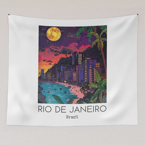 Item preview, A Pop Art Travel Print of Rio de Janeiro - Brazil designed and sold by StudioRedKoala.