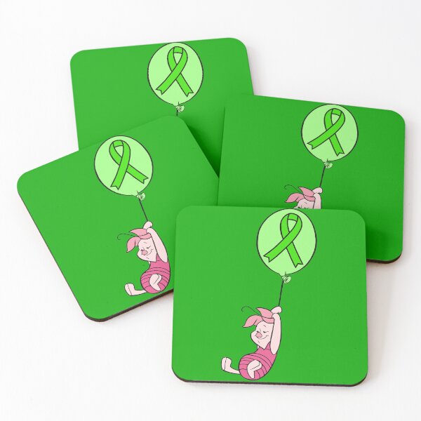 Item preview, Little Pig Hanging From an Awareness Ribbon Balloon (Green) designed and sold by CaitlynConnor.