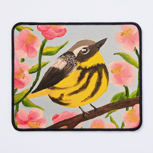Item preview, Magnolia Warbler in Flowers designed and sold by WrenElizaAnne.