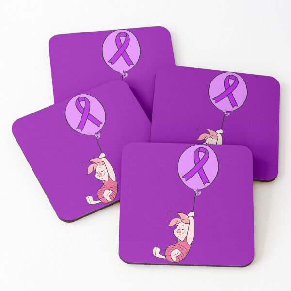 Item preview, Little Pig Hanging From an Awareness Ribbon Balloon (Purple) designed and sold by CaitlynConnor.