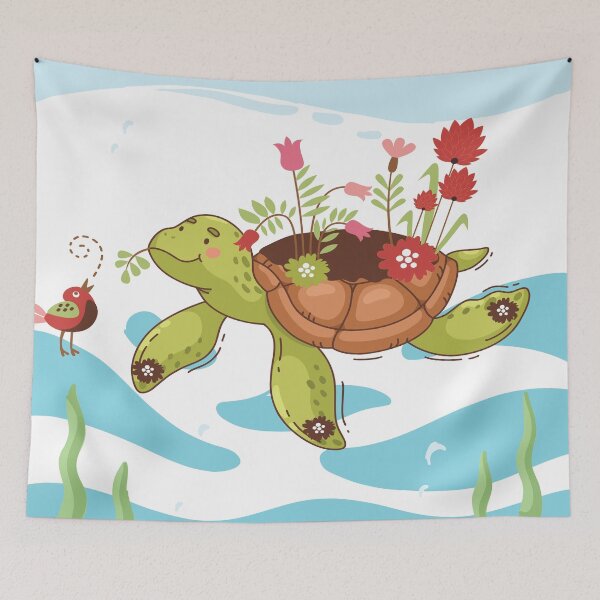 Item preview, Tortoise with flowers designed and sold by olafekry.