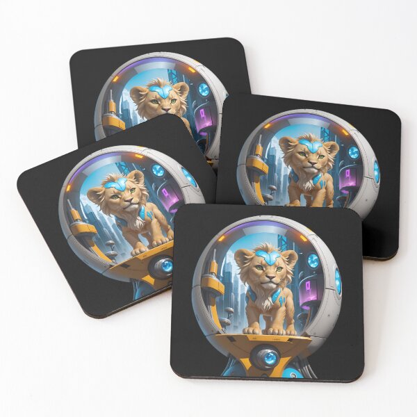 Item preview, Baby Lion In A Futuristic Cyber City designed and sold by TheArtOfPat.