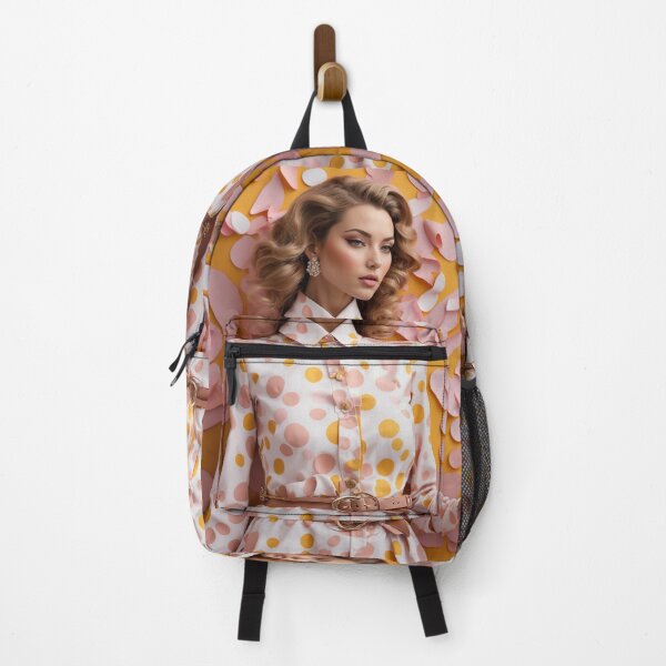 Item preview, feminine woman wearing spring dress with flowers and spots yellow tones designed and sold by Carlos Gudino.