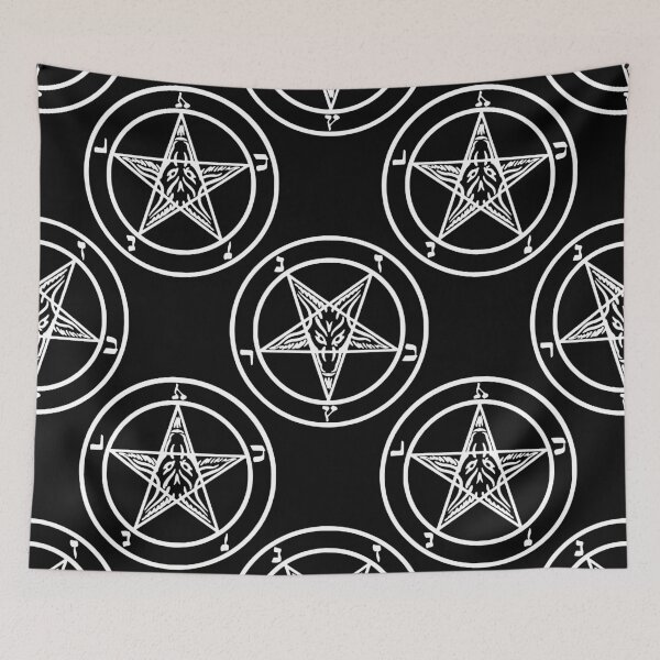 Item preview, black white baphomet pentagram halloween designed and sold by Gossip Rag.