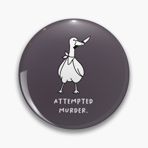 Item preview, Attempted murder | Illustration of a cute goose carrying a knife designed and sold by RM-Journey.