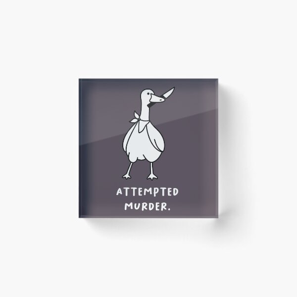 Item preview, Attempted murder | Illustration of a cute goose carrying a knife designed and sold by RM-Journey.