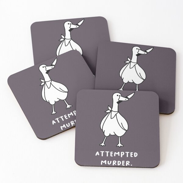 Item preview, Attempted murder | Illustration of a cute goose carrying a knife designed and sold by RM-Journey.