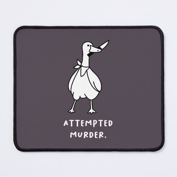 Item preview, Attempted murder | Illustration of a cute goose carrying a knife designed and sold by RM-Journey.