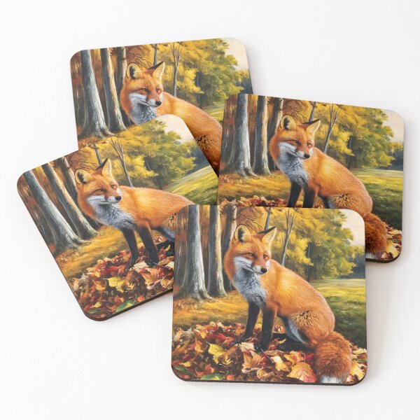 Item preview, Fox Portrait. Fall fox, floral fox, vintage fox, fox painting, Rembrandt van Rijnstyle designed and sold by FoxVibes.