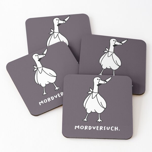 Item preview, Versuchter Mord | Illustration of a cute goose carrying a knife designed and sold by RM-Journey.