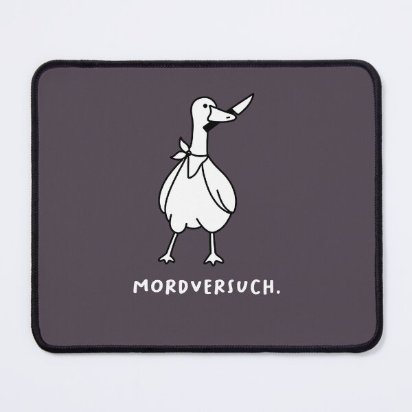 Item preview, Versuchter Mord | Illustration of a cute goose carrying a knife designed and sold by RM-Journey.