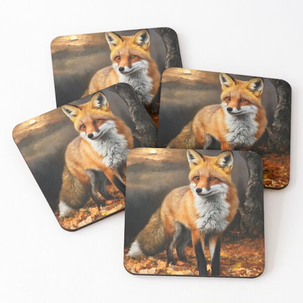 Item preview, Fox Portrait. Fall fox, floral fox, vintage fox, fox painting, Rembrandt van Rijnstyle designed and sold by FoxVibes.