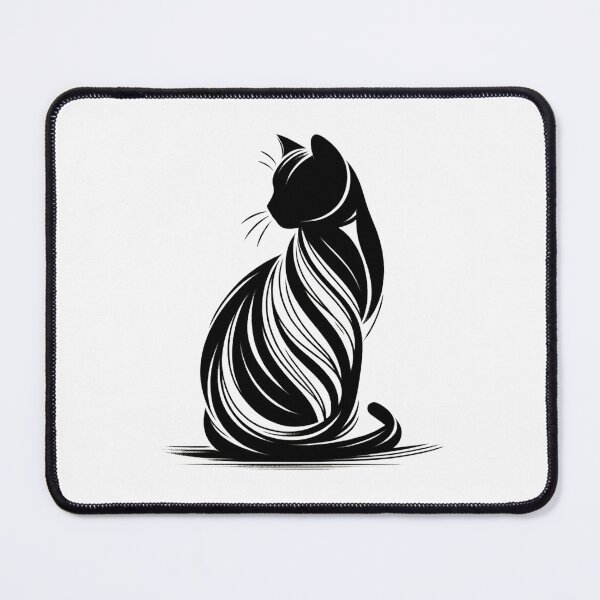 Item preview, Black and white cat silhouette designed and sold by SparkleShack.