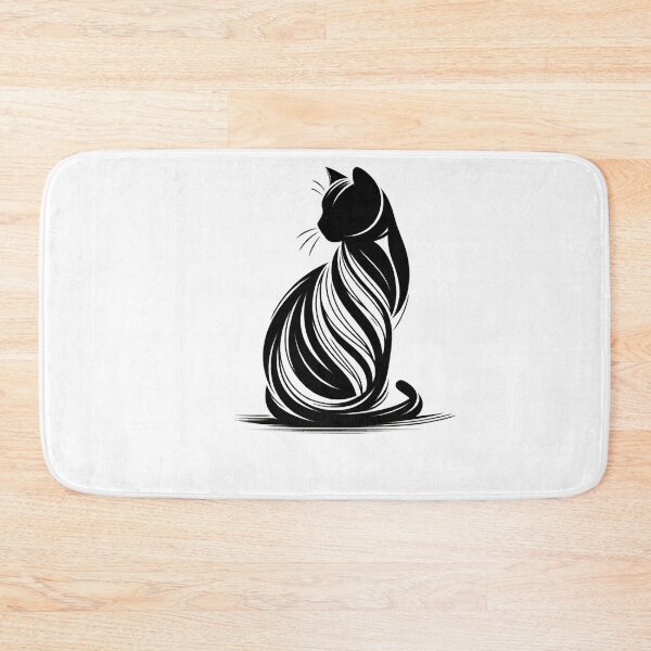 Item preview, Black and white cat silhouette designed and sold by SparkleShack.