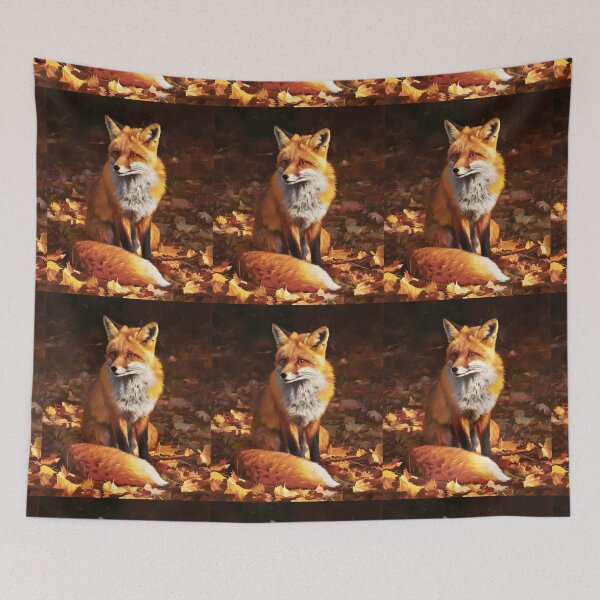 Item preview, Fox Portrait. Fall fox, floral fox, vintage fox, fox painting, Rembrandt van Rijnstyle designed and sold by FoxVibes.