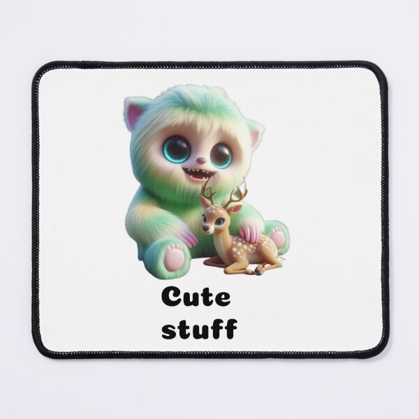 Item preview, Light Green Ombre Cute Furry Monster with baby deer designed and sold by EmeraldCauldren.