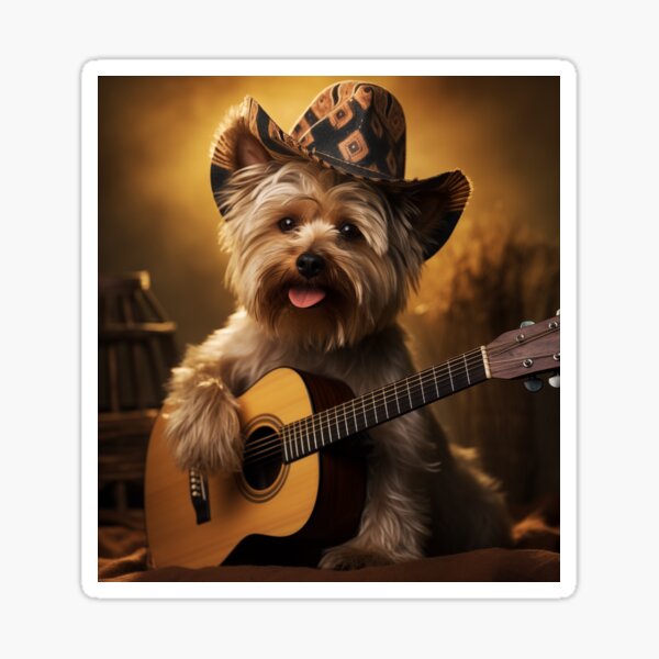 Item preview, Country Australian Terrier with Guitar (Design 2) designed and sold by Samuelsboro.