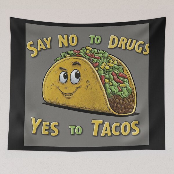 Item preview, Vintage Say No To Drugs Yes To Tacos Retro Foods designed and sold by Ruby River.