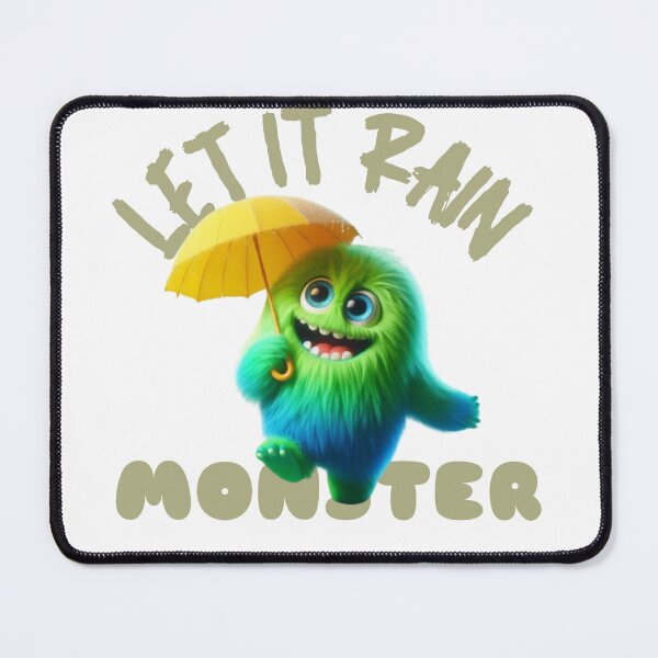 Item preview, Light Green Ombre Cute Furry Monster Singing in the Rain designed and sold by EmeraldCauldren.