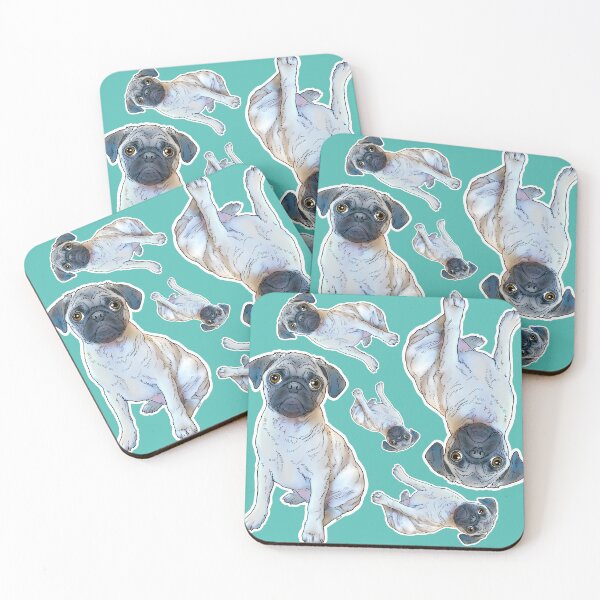 Item preview, Adorable Pug Puppy (repeat pattern) designed and sold by FivePugs.