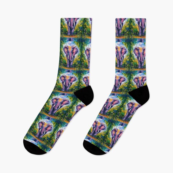 Item preview, Elephant Portrait. Elephant painting, vibrant elephant, vintage elephant, Claude Monet style designed and sold by ElephantVibes.