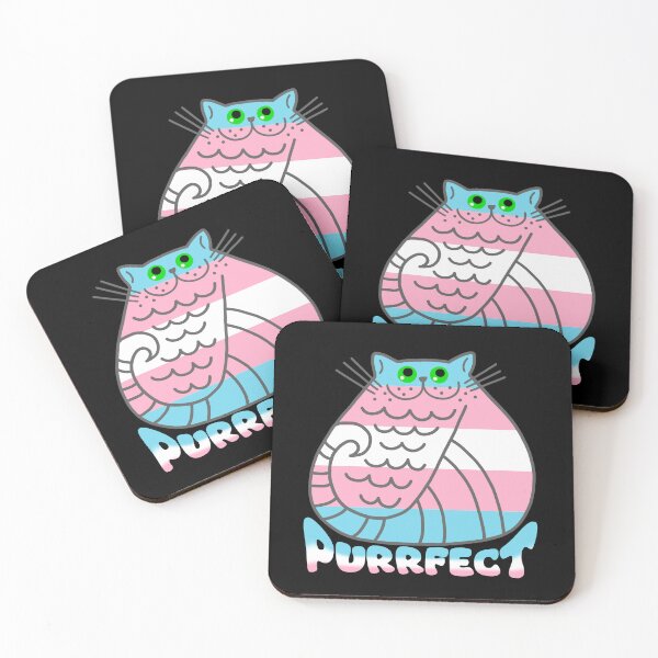 Item preview, Trans flag cat pride month purrfect designed and sold by 1DaisyChainLane.