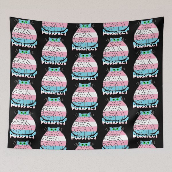 Item preview, Trans flag cat pride month purrfect designed and sold by 1DaisyChainLane.