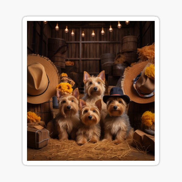 Item preview, Country Australian Terriers farm theme designed and sold by Samuelsboro.