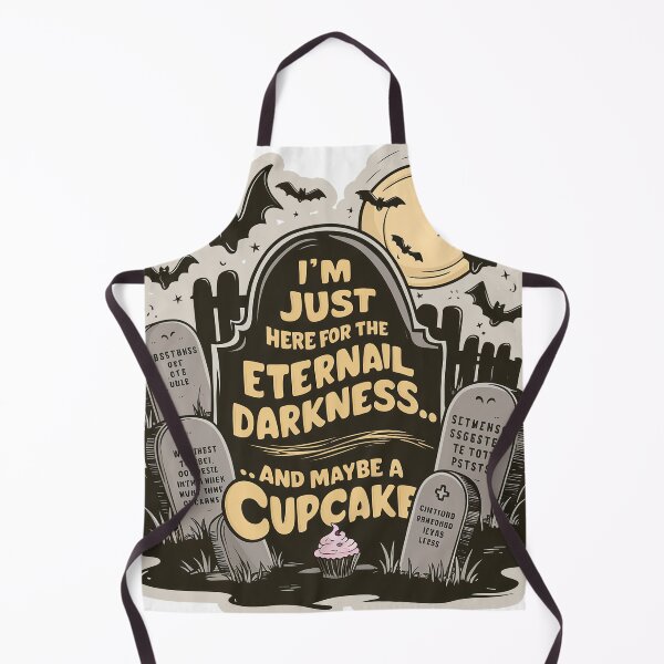 Item preview, ''Im Just Here For The Eternal Darkness and Cupcake'' Cute Funny Vintage Goth Halloween T-Shirt designed and sold by Witty Shirts.