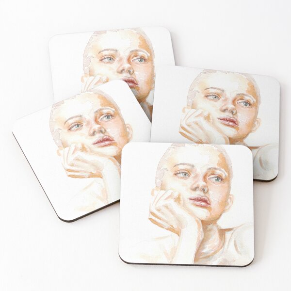 Item preview, 'waiting' - watercolour painting, female portrait  designed and sold by sarahkianaart.